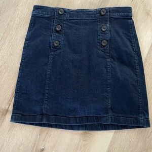 LOFT Navy Buttoned Mini Skirt